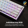 imageCyberPowerPC CK60 White 60 HotSwappable RGB Customizable Mechanical Gaming Keyboard Dampening Foam Aluminum CNC Case wGateron Red Switches and PBT KeycapsWhite