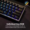 imageCyberPowerPC CK60 White 60 HotSwappable RGB Customizable Mechanical Gaming Keyboard Dampening Foam Aluminum CNC Case wGateron Red Switches and PBT KeycapsBlack