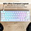 imageCyberPowerPC CK60 White 60 HotSwappable RGB Customizable Mechanical Gaming Keyboard Dampening Foam Aluminum CNC Case wGateron Red Switches and PBT KeycapsWhite