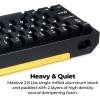 imageCyberPowerPC CK60 White 60 HotSwappable RGB Customizable Mechanical Gaming Keyboard Dampening Foam Aluminum CNC Case wGateron Red Switches and PBT KeycapsBlack