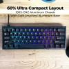 imageCyberPowerPC CK60 White 60 HotSwappable RGB Customizable Mechanical Gaming Keyboard Dampening Foam Aluminum CNC Case wGateron Red Switches and PBT KeycapsBlack