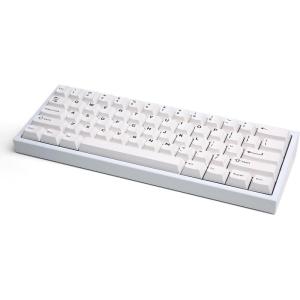 imageCyberPowerPC CK60 White 60 HotSwappable RGB Customizable Mechanical Gaming Keyboard Dampening Foam Aluminum CNC Case wGateron Red Switches and PBT KeycapsWhite